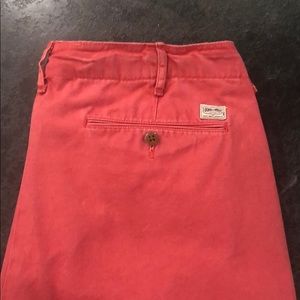 Men’s Ralph Lauren red distressed denim shorts